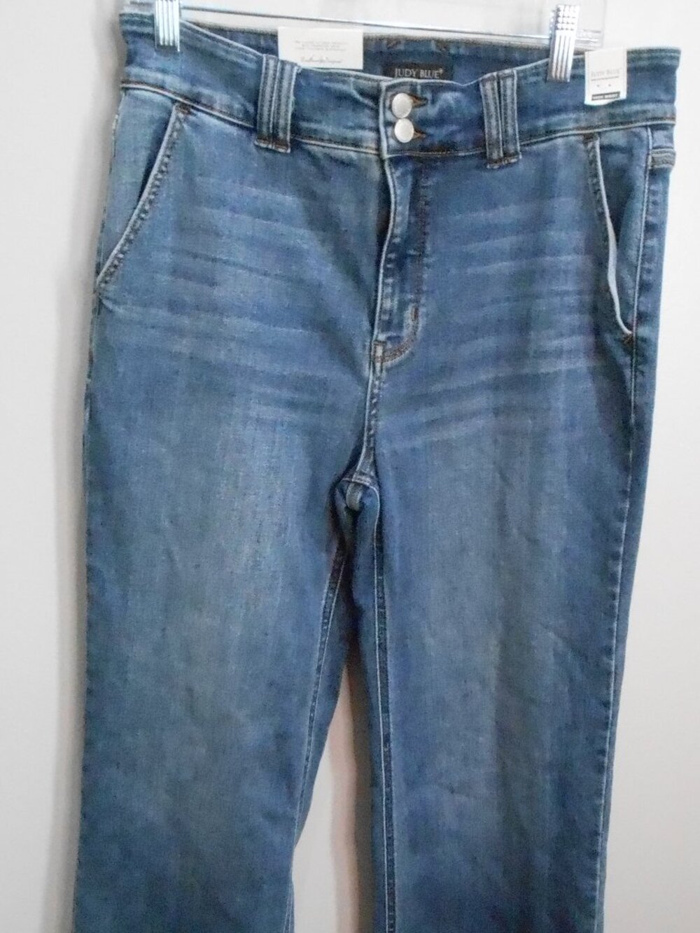 Judy Blue Women's Medium Wash High Waisted Wide Leg Blue Jeans Size-15/32-NWT